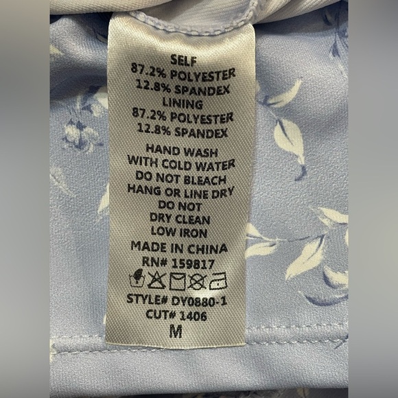 AS REVIVAL~ Light Blue Floral Romper Dress NWT Medium - Picture 8 of 8